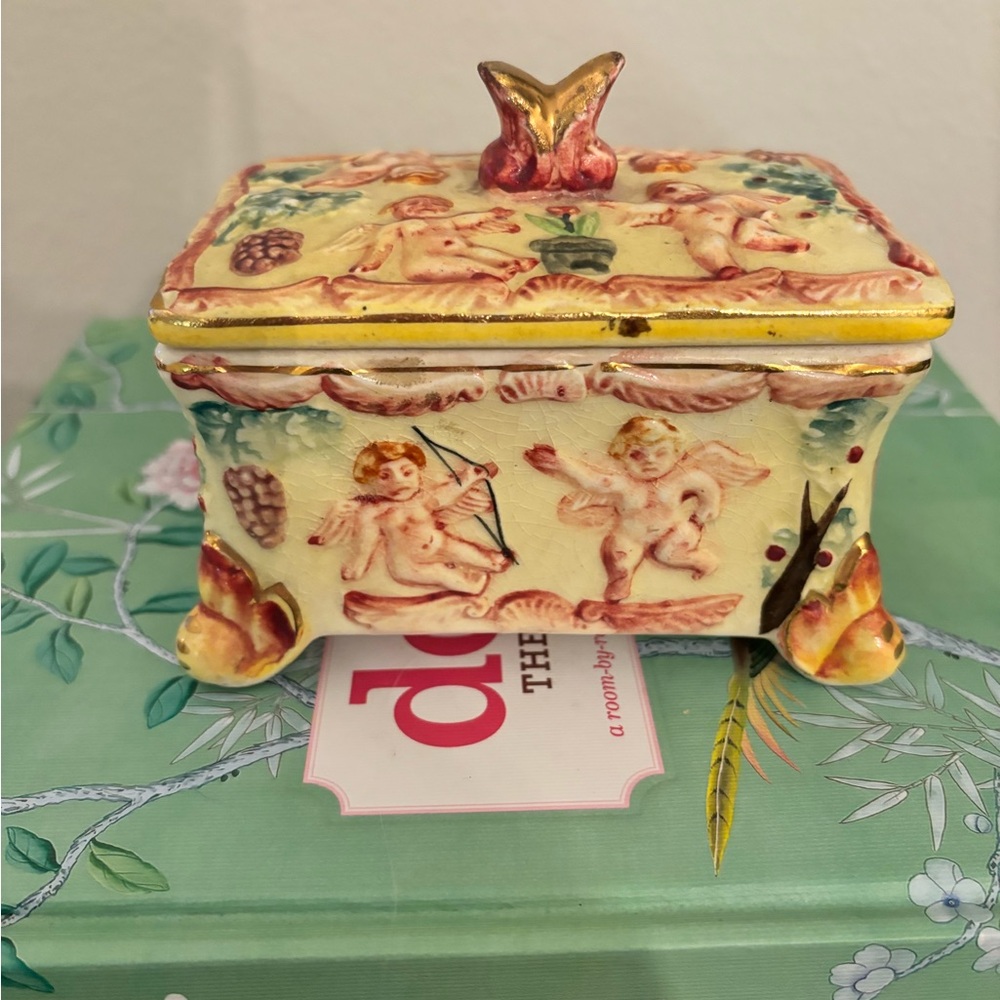 Vintage Cherub Trinket Box